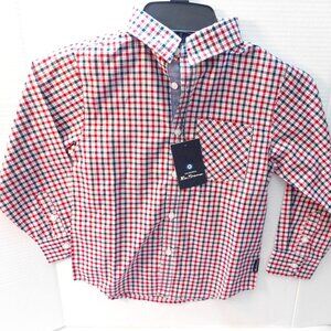 Ben Sherman Boy's Plaid Long Sleeve Dress Shirt Size 5 NWT